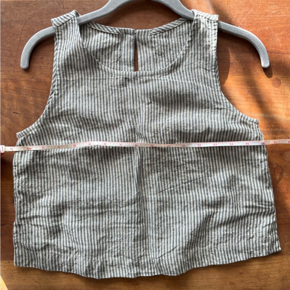 notPERFECTLINEN Striped Gray Blouse